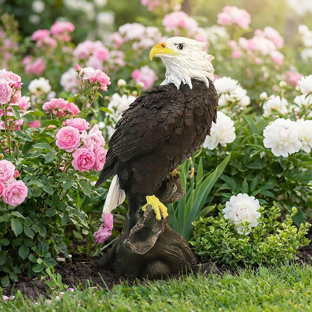 Bald Eagle Garden Statue for Outdoor Decor Animal Sculpture for Patio Porch Yard and Home 12.99 Inch Tall