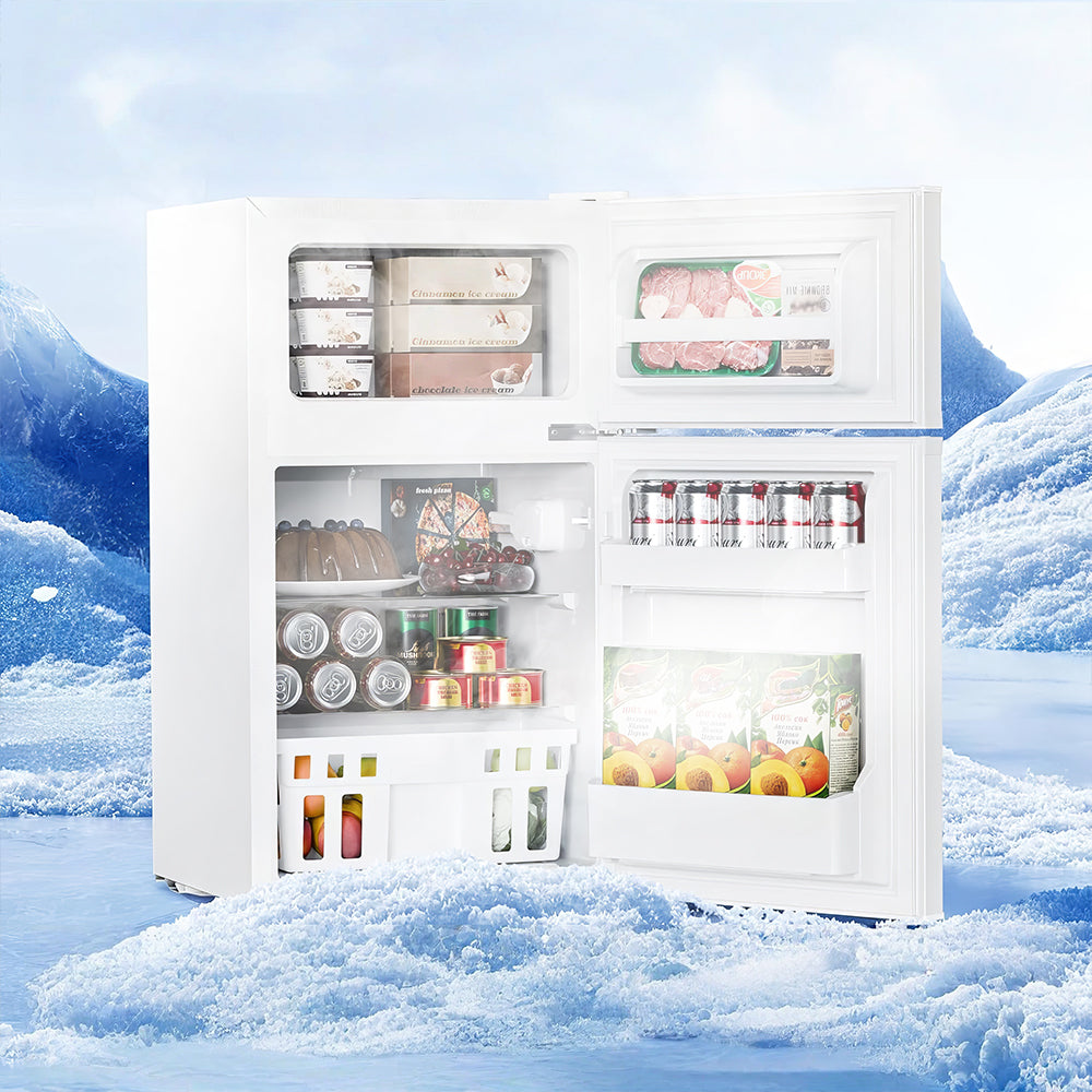 3.2 Cu.Ft Compact Fridge Freezer Combo, Adjustable Temperature