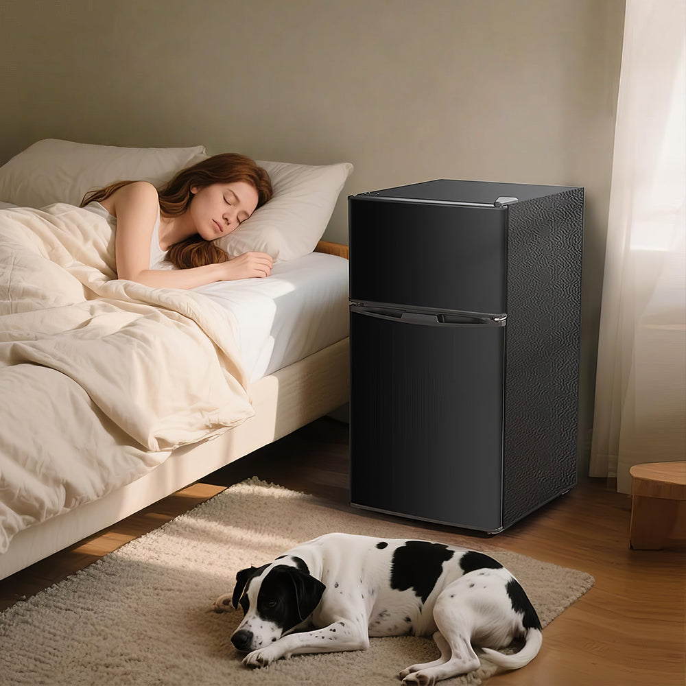 Quiet Mini Refrigerator Freezer, 3.2 Cu.Ft, Adjustable Control