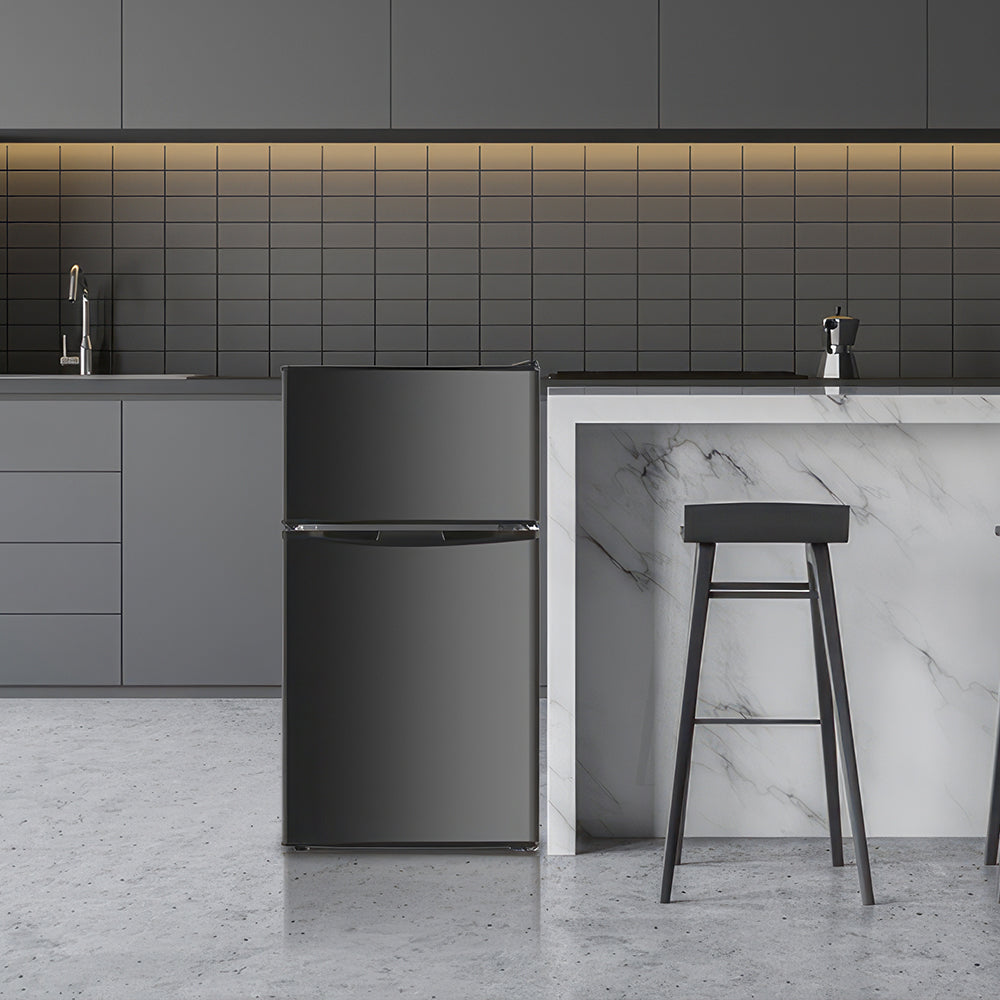 Quiet Mini Refrigerator Freezer, 3.2 Cu.Ft, Adjustable Control