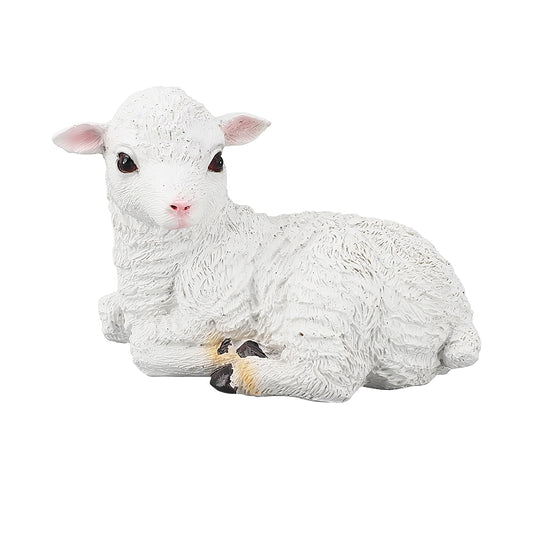 Cute Lamb Garden Statue Resin Sheep Figurine for Yard Patio and Outdoor Decoration
