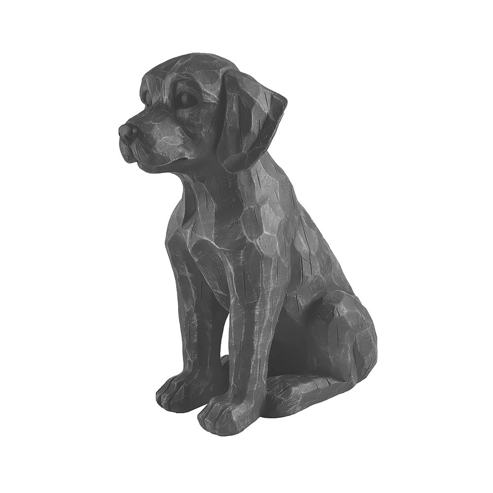 Hand Painted Gray Labrador Retriever Resin Dog Figurine Life Like 11 inch Garden and Home Decor Statue