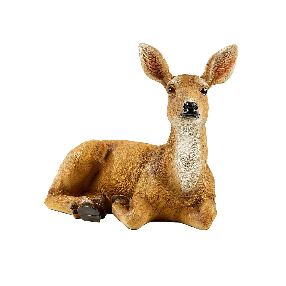 Doe Deer Resin Garden Statue Female Deer Animal Figurine for Indoor and Outdoor Yard Lawn Home Decor