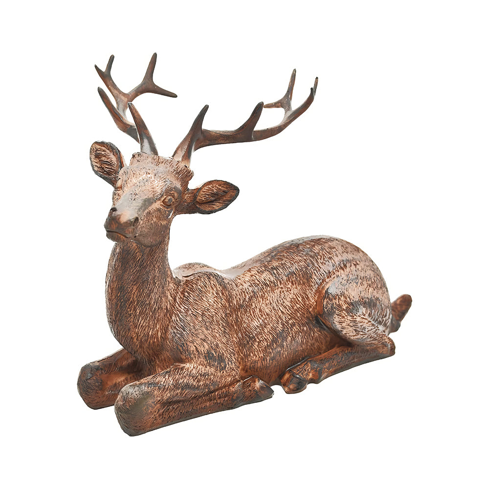 Sitting Deer and Laying Elk Resin Statue Christmas Home Decor Indoor Shelf Tabletop