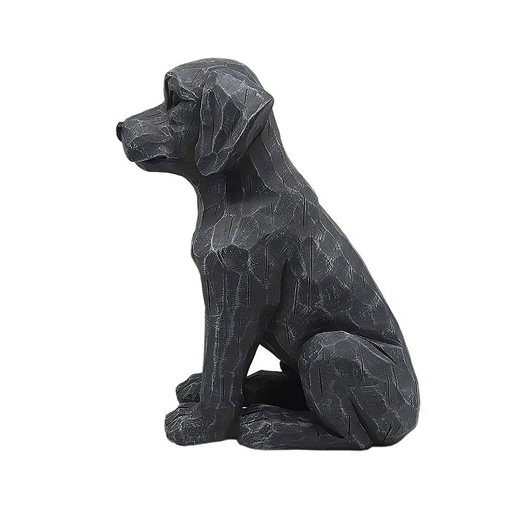 Hand Painted Gray Labrador Retriever Resin Dog Figurine Life Like 11 inch Garden and Home Decor Statue