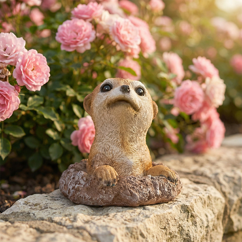 Meerkat Garden Statue Lifelike Outdoor Animal Decor 6 Inch for Yard Patio or Garden