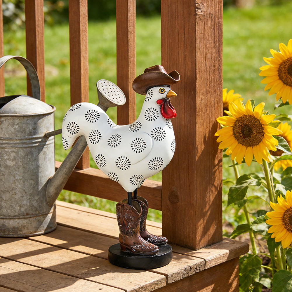 Rooster Garden Statue Outdoor and Indoor Resin Farm Animal Decorative Figurine for Yard Patio Lawn and Home