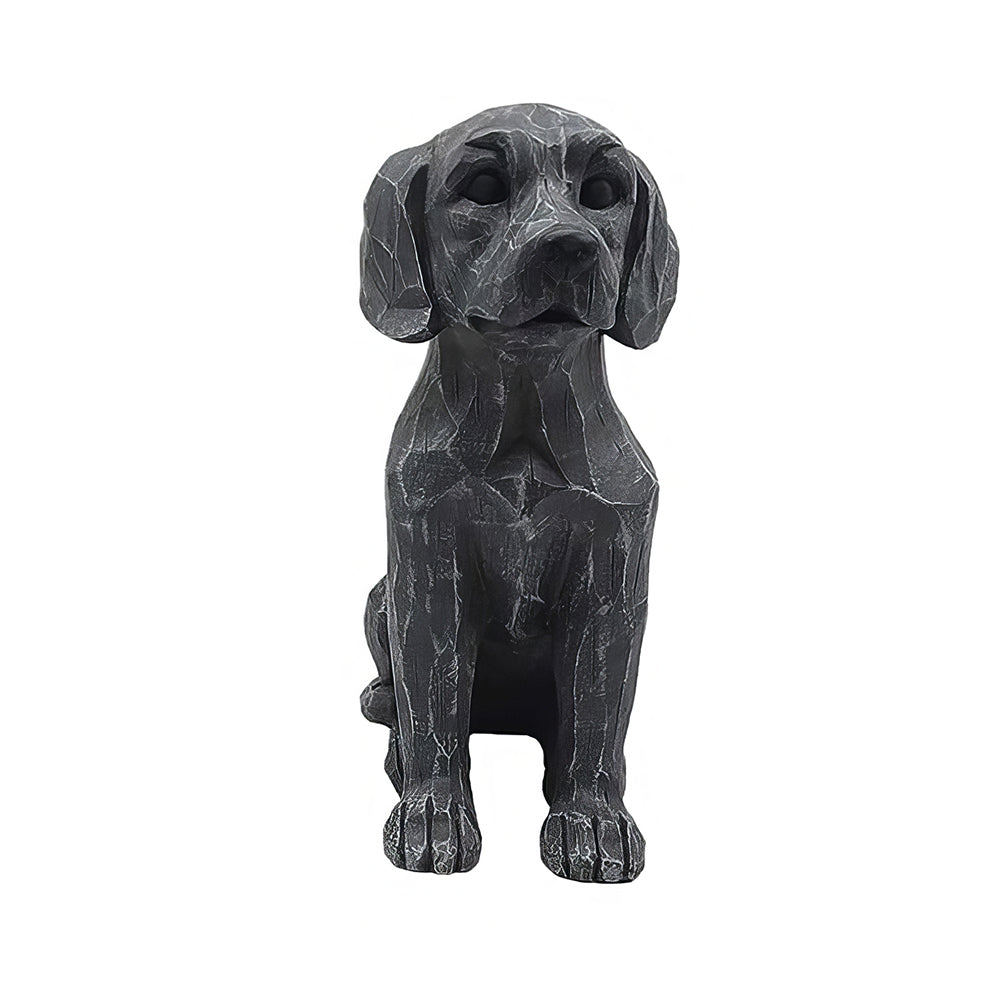 Hand Painted Gray Labrador Retriever Resin Dog Figurine Life Like 11 inch Garden and Home Decor Statue