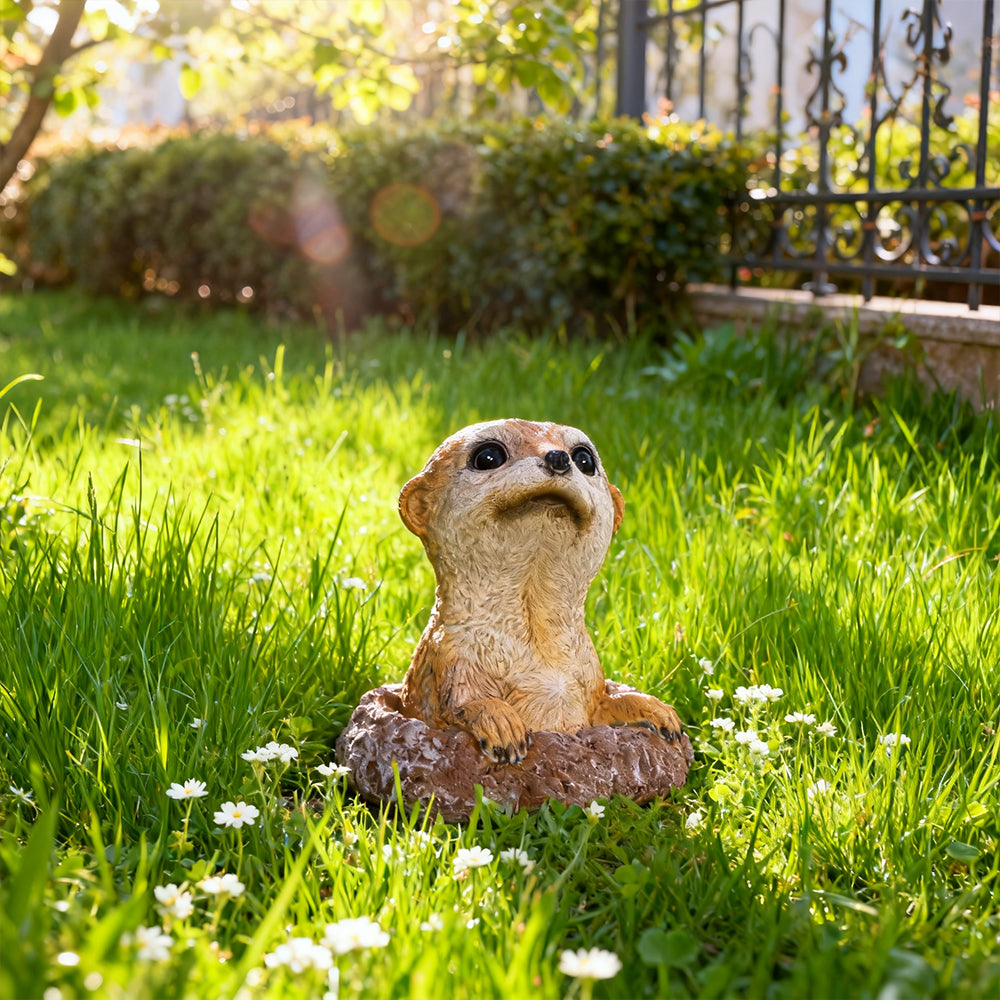 Meerkat Garden Statue Lifelike Outdoor Animal Decor 6 Inch for Yard Patio or Garden