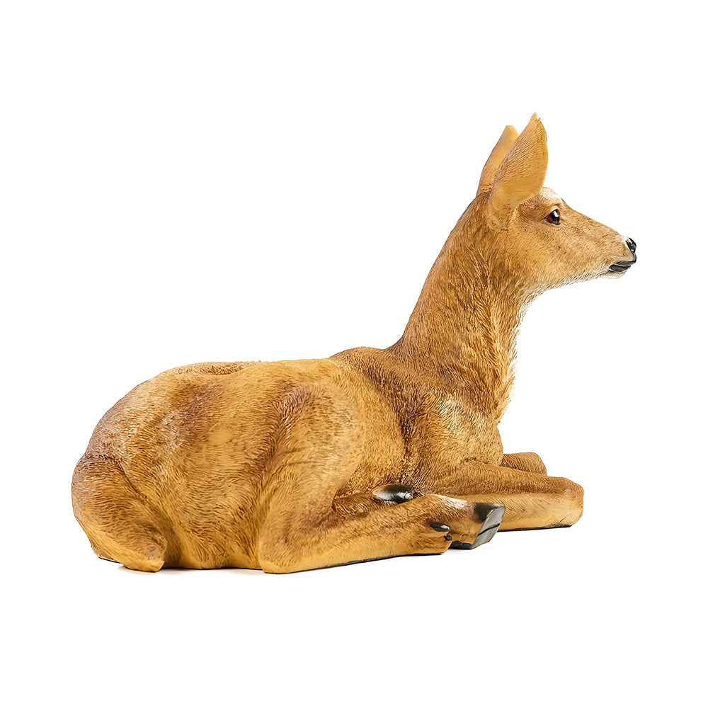 Doe Deer Resin Garden Statue Female Deer Animal Figurine for Indoor and Outdoor Yard Lawn Home Decor