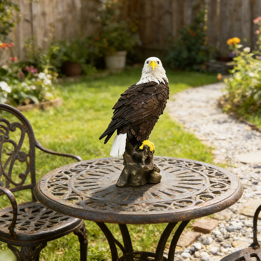 Bald Eagle Garden Statue for Outdoor Decor Animal Sculpture for Patio Porch Yard and Home 12.99 Inch Tall