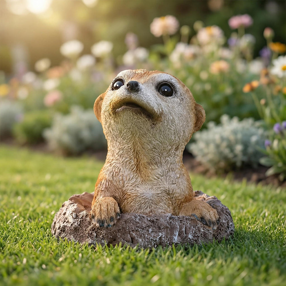 Meerkat Garden Statue Lifelike Outdoor Animal Decor 6 Inch for Yard Patio or Garden