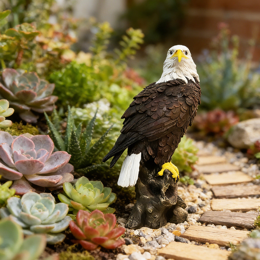Bald Eagle Garden Statue for Outdoor Decor Animal Sculpture for Patio Porch Yard and Home 12.99 Inch Tall