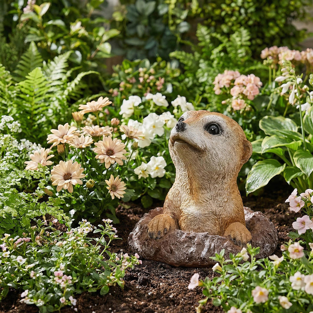 Meerkat Garden Statue Lifelike Outdoor Animal Decor 6 Inch for Yard Patio or Garden