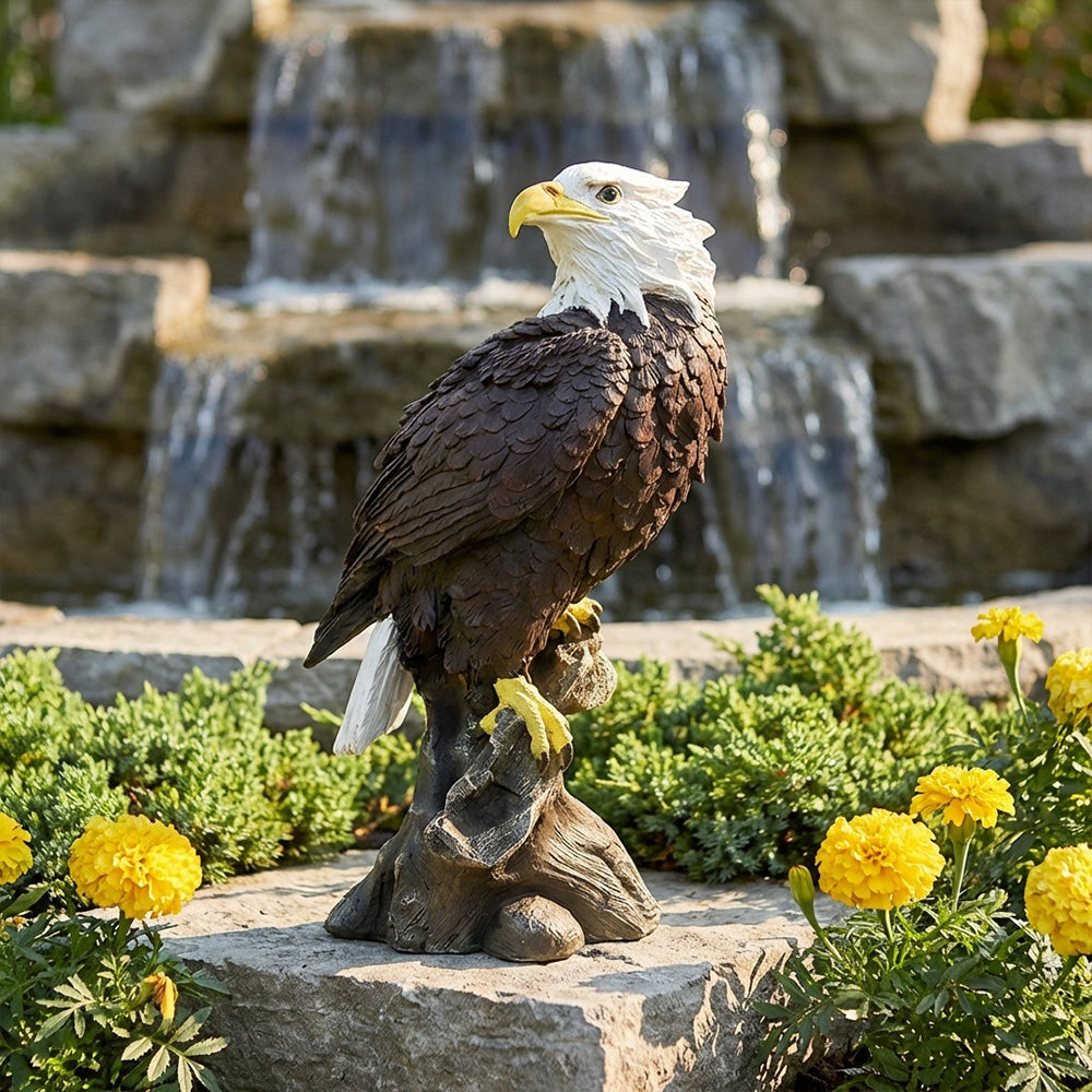 Bald Eagle Garden Statue for Outdoor Decor Animal Sculpture for Patio Porch Yard and Home 12.99 Inch Tall