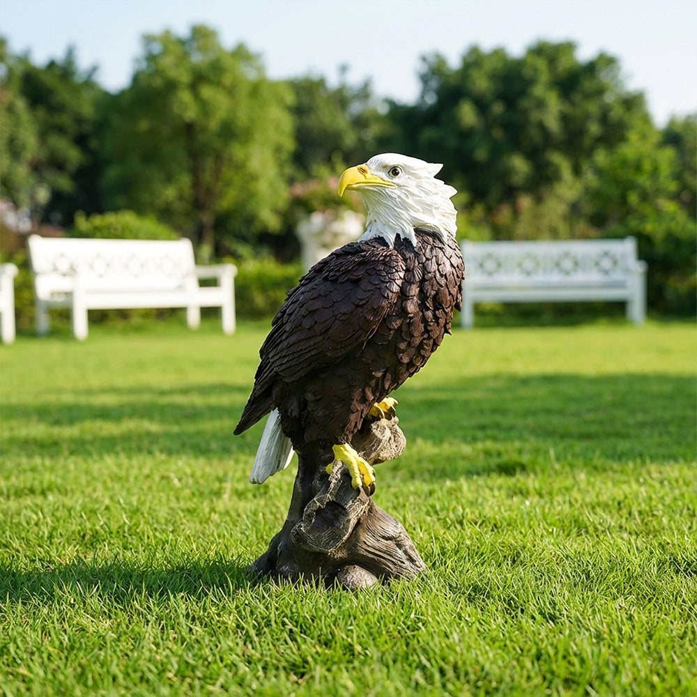 Bald Eagle Garden Statue for Outdoor Decor Animal Sculpture for Patio Porch Yard and Home 12.99 Inch Tall