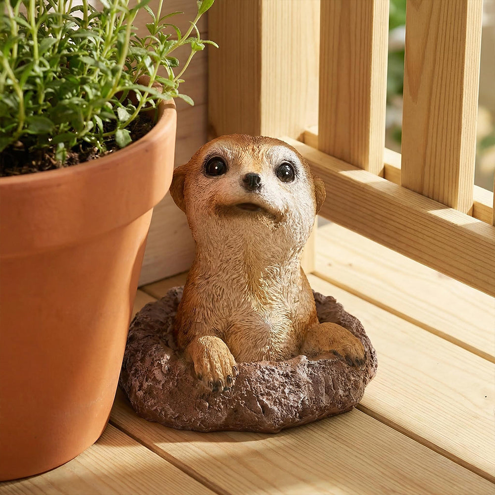 Meerkat Garden Statue Lifelike Outdoor Animal Decor 6 Inch for Yard Patio or Garden