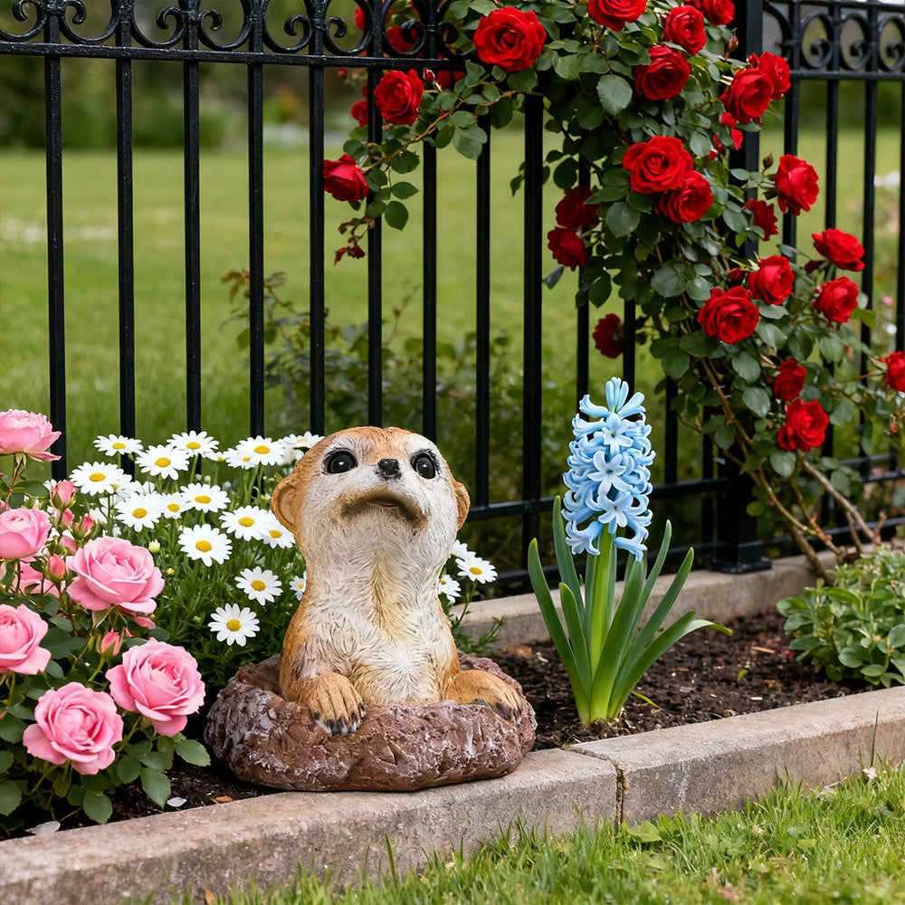Meerkat Garden Statue Lifelike Outdoor Animal Decor 6 Inch for Yard Patio or Garden