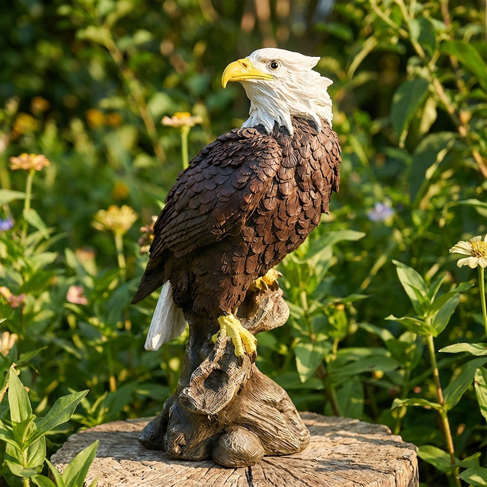 Bald Eagle Garden Statue for Outdoor Decor Animal Sculpture for Patio Porch Yard and Home 12.99 Inch Tall