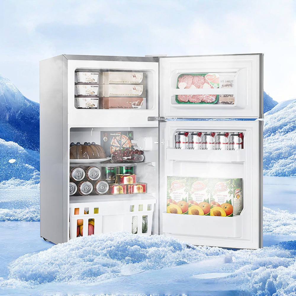 3.2 Cu.Ft Compact Fridge Freezer Combo, Adjustable Temperature