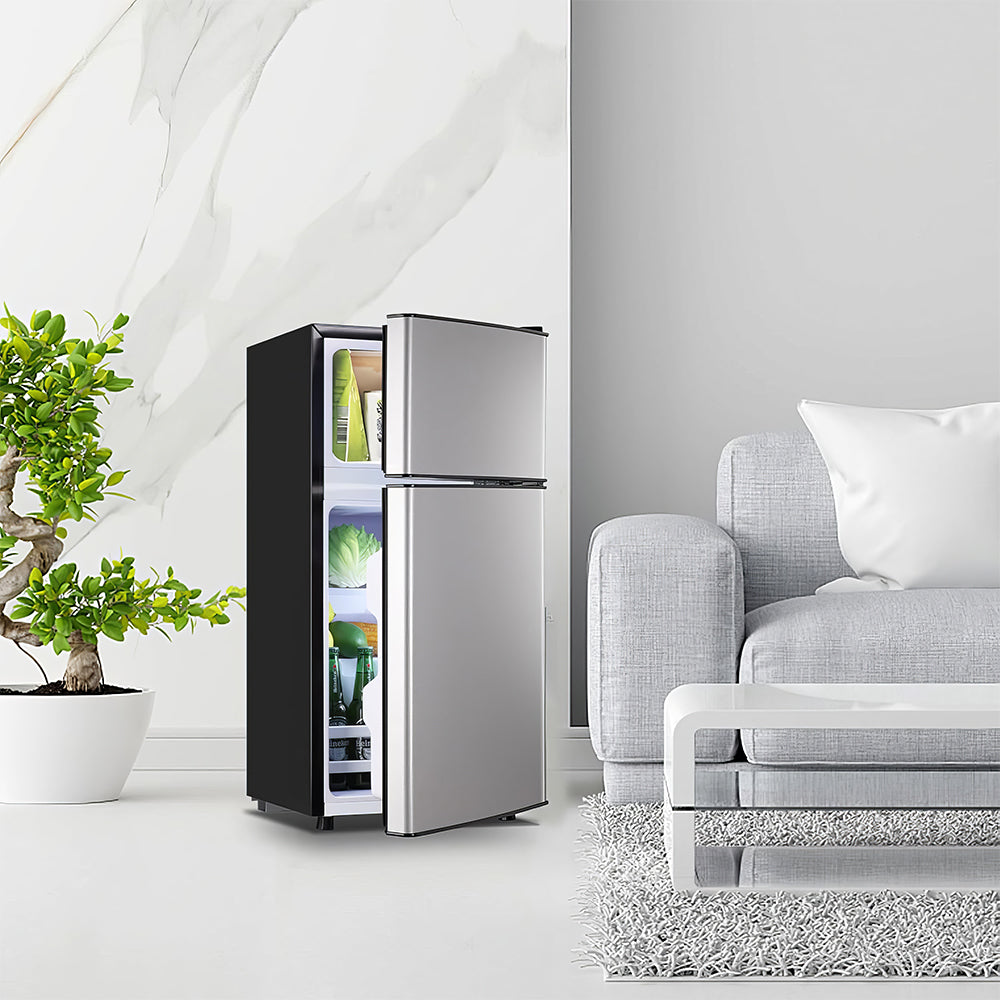 2.4 Cu.Ft Double Door Mini Fridge with Freezer, Compact Refrigerator