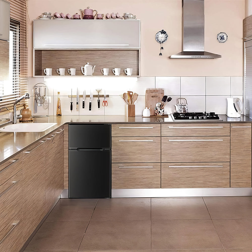 3.2 Cu.Ft Double Door Compact Refrigerator for Home and Office