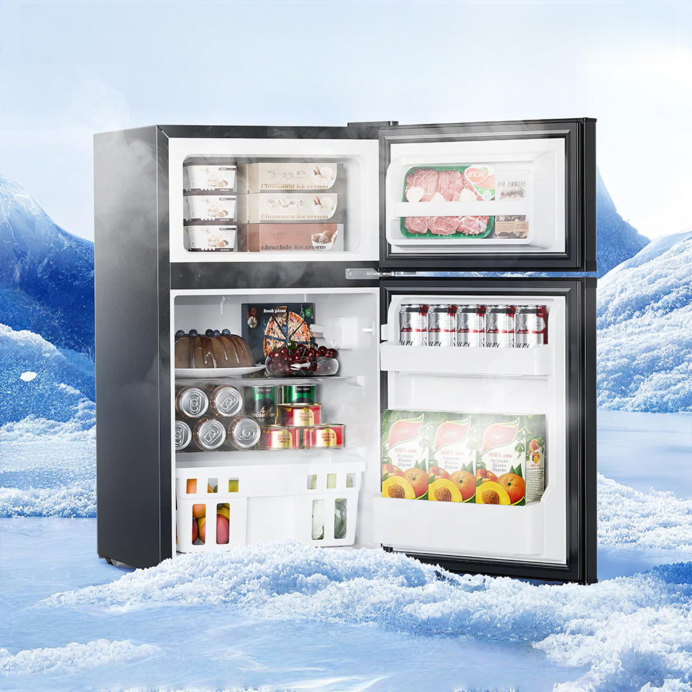 3.2 Cu.Ft Compact Fridge Freezer Combo, Adjustable Temperature