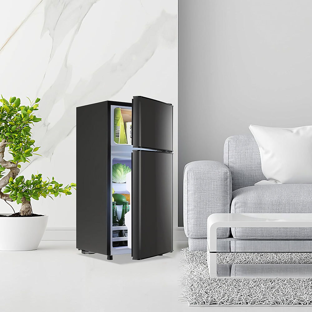 2.4 Cu.Ft Double Door Mini Fridge with Freezer, Compact Refrigerator